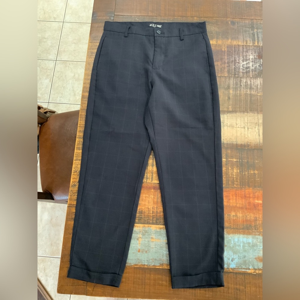 Navy Blue Checkered Trousers